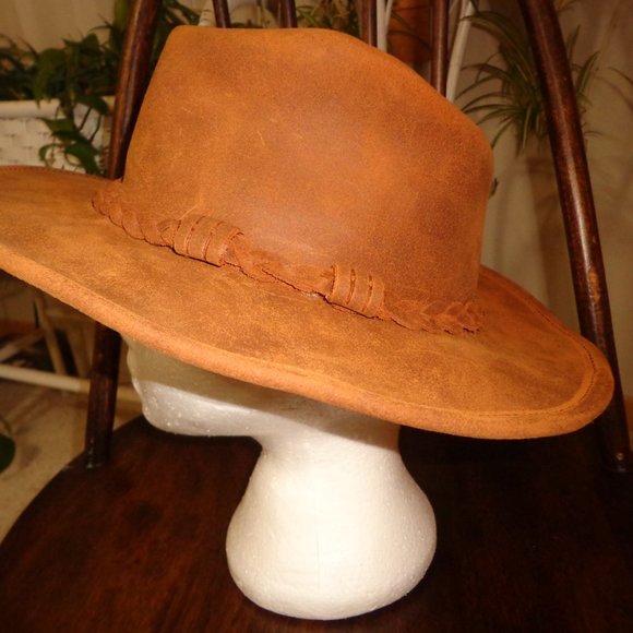 FIRM New Minnetonka Outback Distressed Leather Hat S Brown main image 14